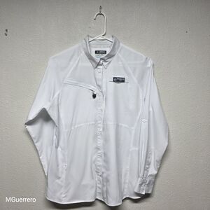 Magellan Outdoor Angler Men's White Long Sleeve Casual Button Down Shirt Size XL